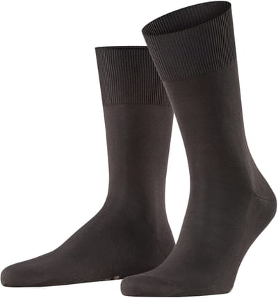FALKE Firenze versterkt elegant fijn katoen sokken heren bruin - maat 39-40