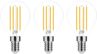 Modee E14 LED Lamp 4W - 470lm - 2700K - Warm Wit - LED Filament Globe Mini P45 - Vervangt 40W Halogeen Gloeilamp - 3 stuks