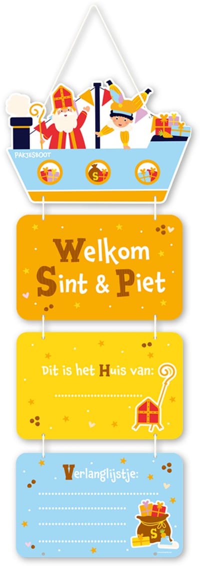 Q2P - Sinterklaas Versiering - Deurhanger - Verlanglijstje - Cadeau Lijst - Decoratie - Sint en Piet