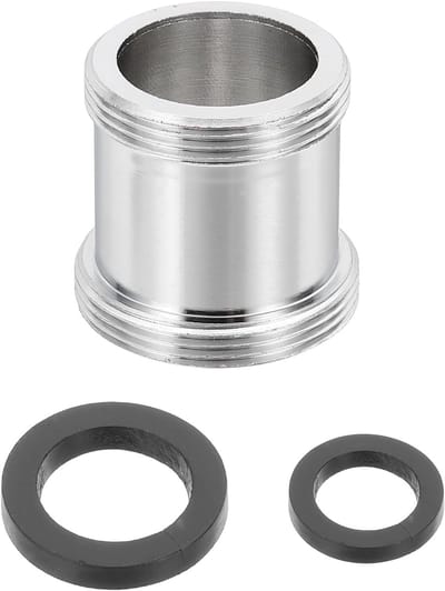 Adapter voor kraanbeluchter, M24 mannelijk naar M22 mannelijk met pakking, lengte 23mm, kraanluchtbesparende reduceeradapter, adapter voor keukenkraan voor slangaansluiting, afvoerkraan