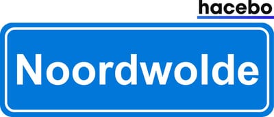Hacebo - Plaatsnaam Sticker - 29x10 CM - Noordwolde sticker - Verkeersborden sticker - grappige cadeaus - Noordwolde