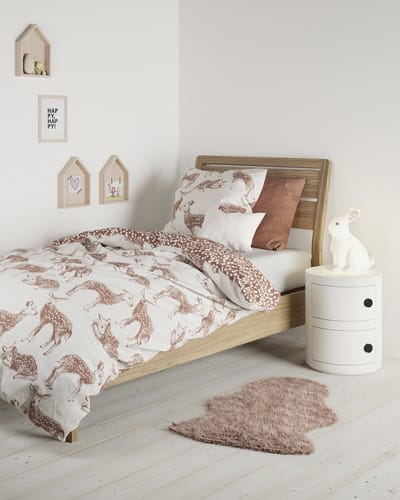 Mistral Home - DEKBEDOVERTREK - katoen renforcé - 140 x 200 cm + 65 x 65 cm - eenpersoons - tekening - bruin
