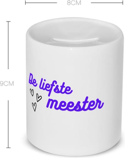 Akyol - de liefste meester Spaarpot - Meester - de liefste meester - meester - verjaardagscadeau - verjaardag - cadeau - afscheidscadeau - geschenk - leuke cadeau - kado - gift - meesterdag - 350 ML inhoud