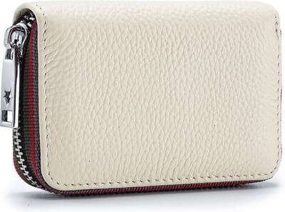 ZILOU® Leren Pasjeshouder met Rits - RFID Anti‑Skim - 14 Pasjes - Beige / Ivoorwit