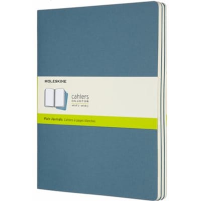 Moleskine Cahier Journals - Extra Large - Blanco - Blauw - set van 3
