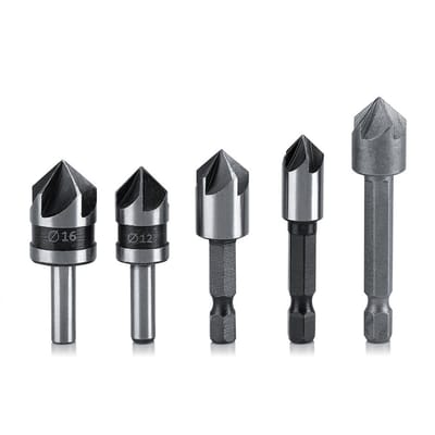 Dailygoods - 5pcs Boorset HSS Houtboor - Countersink Boor - Hexagonale Tip - Industrieel Gebruik - Voor Houtbewerking
