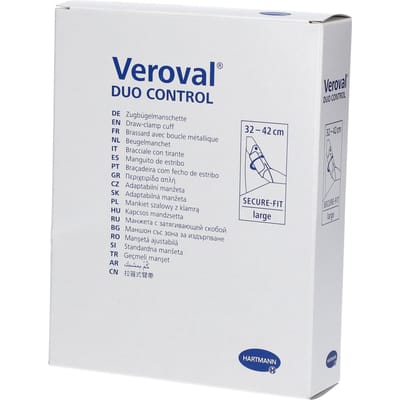 Veroval - Duo Control secure fit manchet, maat L - Blauw (32 - 42 cm bovenarm omtrek)
