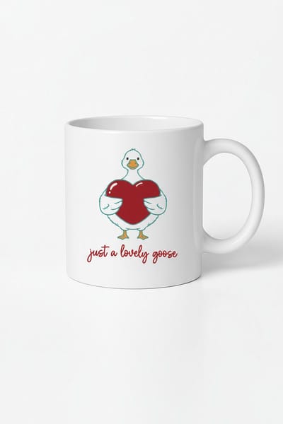 Schattige Gans Mok met Hart - 'Just a lovely goose' - Uniek Cadeau Liefde Dierenvriend