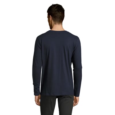 SOLS Heren Imperial Katoenen T-shirt met lange mouwen (Franse marine)