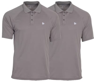 2-Pack Donnay - Sport polo (Björn) - Multi Sportpolo - Heren - Steel Grey (340)- maat S
