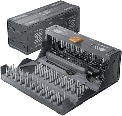 Elektrische schroevendraaier 181-in-1 met 162 magnetische bits en 3 versnellingen