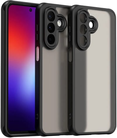 Hoesje geschikt voor Samsung Galaxy A27 - Phonesta AirFrost Semi-Transparante Back Cover - Mat Zwart