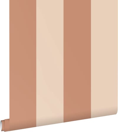 ESTAhome behang strepen beige en terracotta - 0.53 x 10.05 m - 131968
