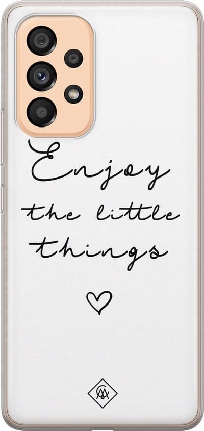 Casimoda® hoesje - Geschikt voor Samsung A53 - Enjoy Life - Backcover - Siliconen/TPU - Wit