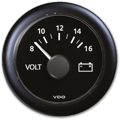 VDO ViewLine zwarte Voltmeter 24 Volt