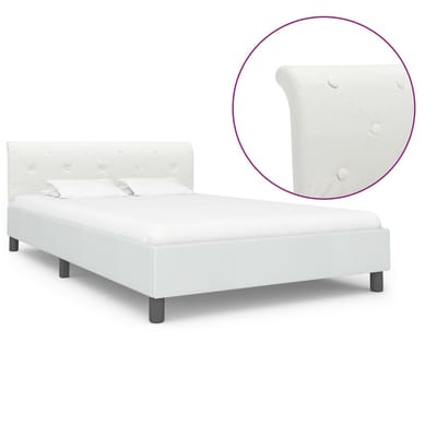 vidaXL - Bedframe - kunstleer - wit - 140x200 - cm