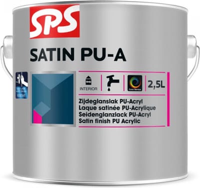 SPS zijdeglans satin pu-a wit 0,75 ltr