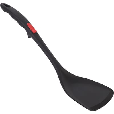 Siliconen Spatel Hittebestendig Lange Steel Keukengerei Antislip Kookgereedschap(Spatel ) black