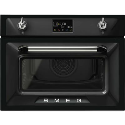 SMEG SO4902M1N - Combi Magnetron - 50 Liter - Zwart - Compacte Inbouw Oven - Hetelucht - Grillfunctie - Energieklasse A