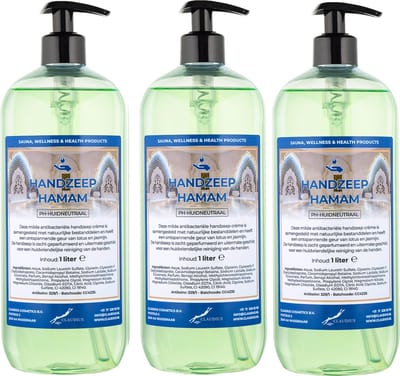Handzeep Hamam 1 liter - met gratis pomp - set van 3 stuks