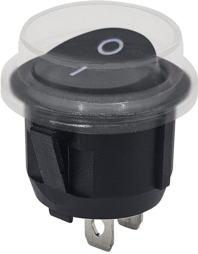 ProRide Wipschakelaar ON/OFF KCD2-202 - met Beschermkapje - 2-pins - Rond ⌀20mm - 250V/6A - Zwart