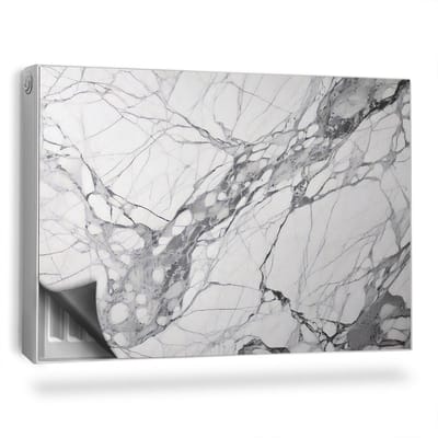 Wallfluent Magnetische Radiatorfolie - Decoratieve Radiator Magic - 90x60 cm - Stijlvolle Marmer Natuursteen Textuur - Radiatorfolie -40 Tot 60°C - Grijs Marmer Radiator Afdekking Zonder Lijm