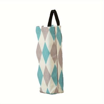 Plastic Zakhouder, Boodschappentas Houder Vuilniszakken Houder Organizer Doek Hangende Opbergdispensers Ademende Stof Vuilniszak Blue and white spelling