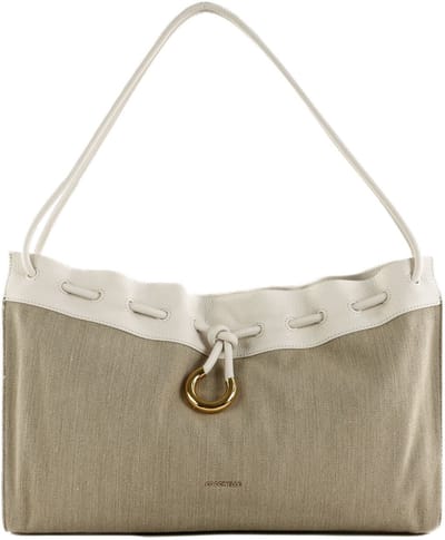 COCCINELLE Schoudertas Isabela Canvas Handbag Natural / Blanco Beige
