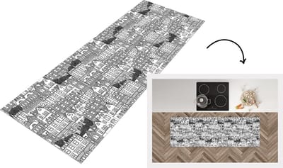 Keukenloper - Loper keuken - Huis - Patronen - Londen - 150x50 cm - Keukenloper vinyl