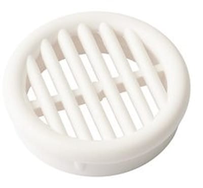 Ventilatierooster rond zwart - set van 10 zwarte ventilatieroosters - diameter 35 mm - kunststof - voor kasten en meubels