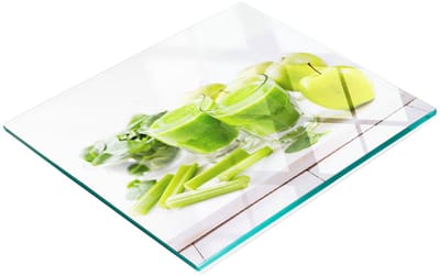 Glazen snijplank met groene cocktailafbeelding, 60x52 cm