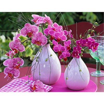 Diy diamant schilderij schip orchidee bloem diamant harssteen diamant schilderij sets onafgewerkt decoratief 20X30CM purple