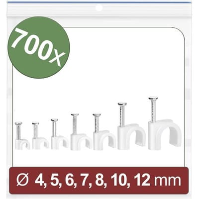 Quadrios 24CA427 Spijkerclip 24CA427 Bundel-Ø (bereik) 2 tot 12 mm Wit 700 stuk(s)