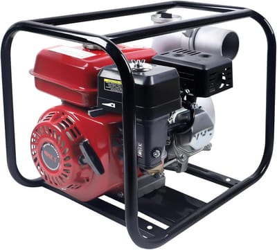 Benzine Waterpomp - Motorpomp Afvalwaterpomp - Irrigatie Landbouw - Hoge Debiet 60m3/u - 7.6 cm - Rood