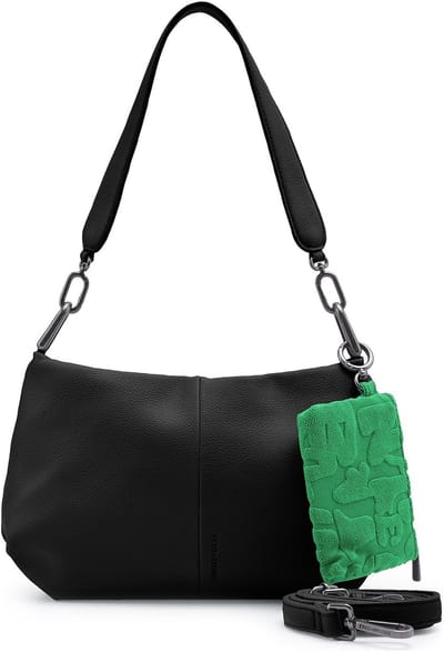 FREDsBRUDER Leren schoudertas Color Kiss Collection Shoulderbag Black zwart