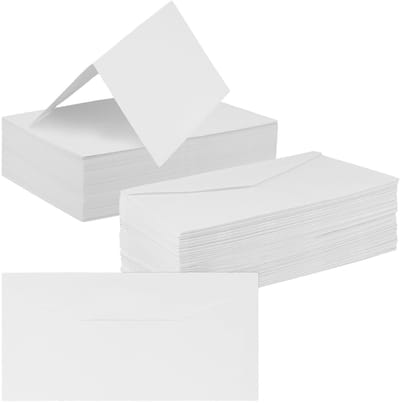 Dailygoods- Wenskaarten Set 200 Stuks - Blanco Wenskaarten - Witte Enveloppen - 11x22cm Enveloppen - 20,4x15,2cm Kaarten - Perfect voor Uitnodigingen - Kaartset