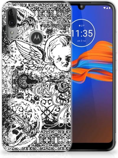 Back Cover voor Silicone Back Case Motorola Moto E6 Plus Skulls Angel