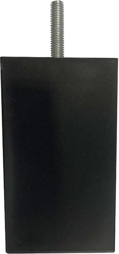 Meubelpoot zwart vierkant 6 bij 6 cm en hoogte 10 cm van kunststof (M8) - Set van 4 stuks