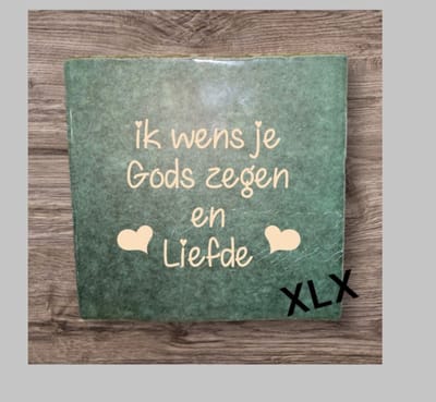 Spreuktegeltje met tekst: ik wens je Gods zegen en Liefde, Geloof, Bedrukt tegeltje, Tegeltje met tekst, Spreuk tegeltje 10x10 cm, Cadeau, XLX®