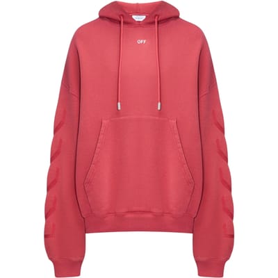 Gebroken witte St. Matthew Design Skate Fit gewassen rode hoodie
