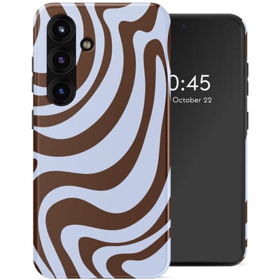 Selencia Hoesje - Geschikt voor Samsung Galaxy S25 - Backcover met Magnetische Ring - Dream Swirl Chocolate
