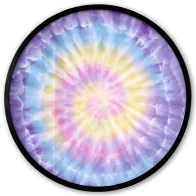Poster in lijst Rond - Fotolijst 40x40 cm - Posters - Spiraal - Tie dye - Pasteltinten - Ronde posterlijst zwart - Decoratie - Wanddecoratie woonkamer - Muurdecoratie slaapkamer