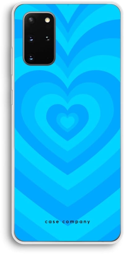 Case Company® - Hoesje geschikt voor Samsung Galaxy S20 Plus hoesje - Hart Blauw - Soft Cover Telefoonhoesje - Bescherming aan alle Kanten en Schermrand