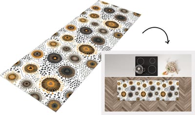 Keukenloper - Loper keuken - Hart - Jaren 50 - Patroon - 150x50 cm - Keukenloper vinyl