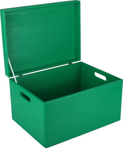 Creative Deco XXL Grote Houten Doos Opbergdoos Groen | 40 x 30 x 24 cm | met Deksel en Handvatten | Kerst, Kerstmis Cadeau