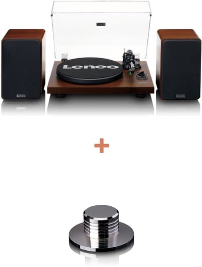 Lenco Platenspeler Bundel LS-600WA + TTA-076SI - Platenspeler met Bluetooth en externe Speakers + Aandrukgewicht - Expertise Lijn