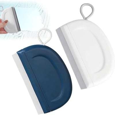 Douchewissers Set - Mini Trekkers Glaswisser - Streepvrije Reiniging - Compact Ergonomisch Formaat - 73 x 11 cm - Blauw Wit
