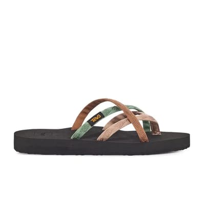 Teva - maat 39- W Olowahu Dames Slippers - ZwartBruinGroen - Maat 39
