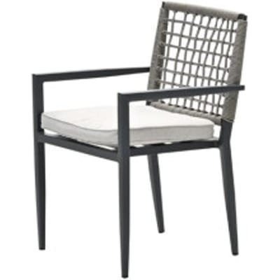 Garden Impressions Florance dining fauteuil carbon black rope taupe desert sand