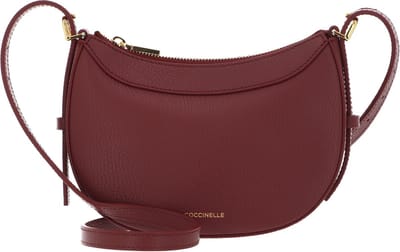 COCCINELLE Leren Schoudertas Whisper Grained Leather Mini Bag Brandy Bruine